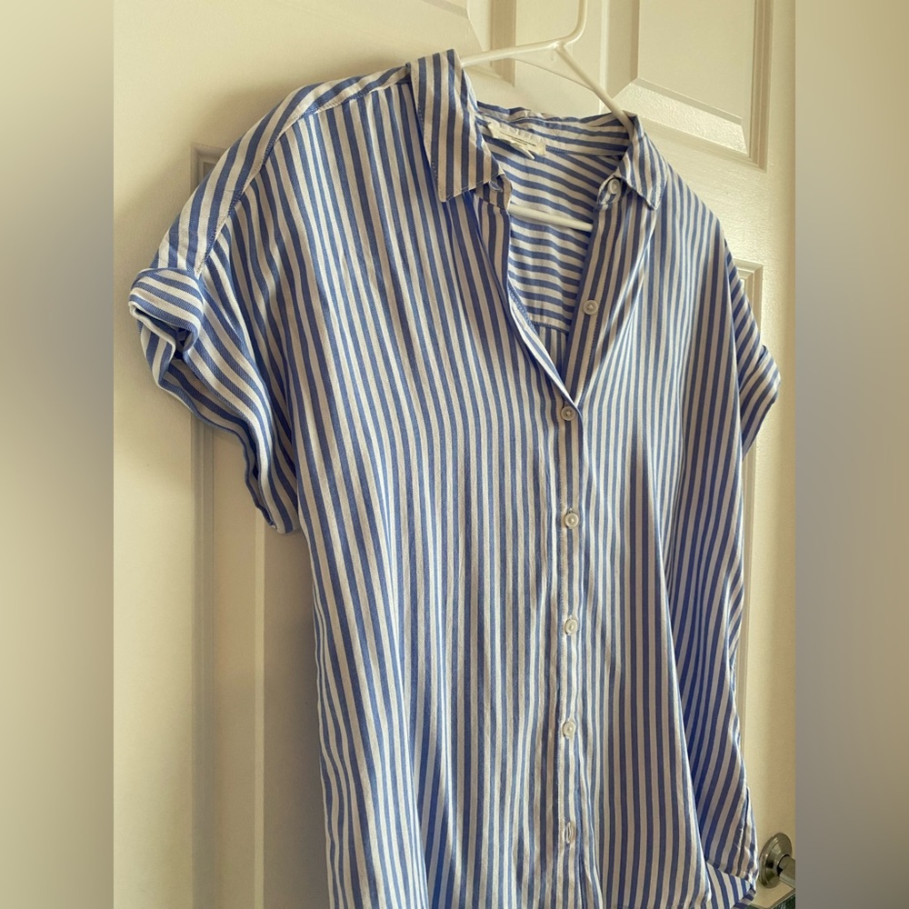 beachlunchlounge Blue and White Striped Blouse - Picture 4 of 8